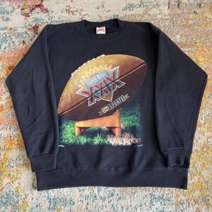 Vintage 1995 Super Bowl XXIX Sweatshirt Nutmeg Mills Black  Large
